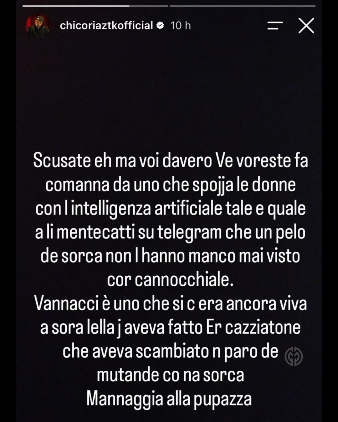 CHICORIA CONTRO VANNACCI: «VE VORESTE FA COMANNA DA UNO CHE **** LE DONNE CON L'INTELLIGENZA ARTIFICIALE — 2