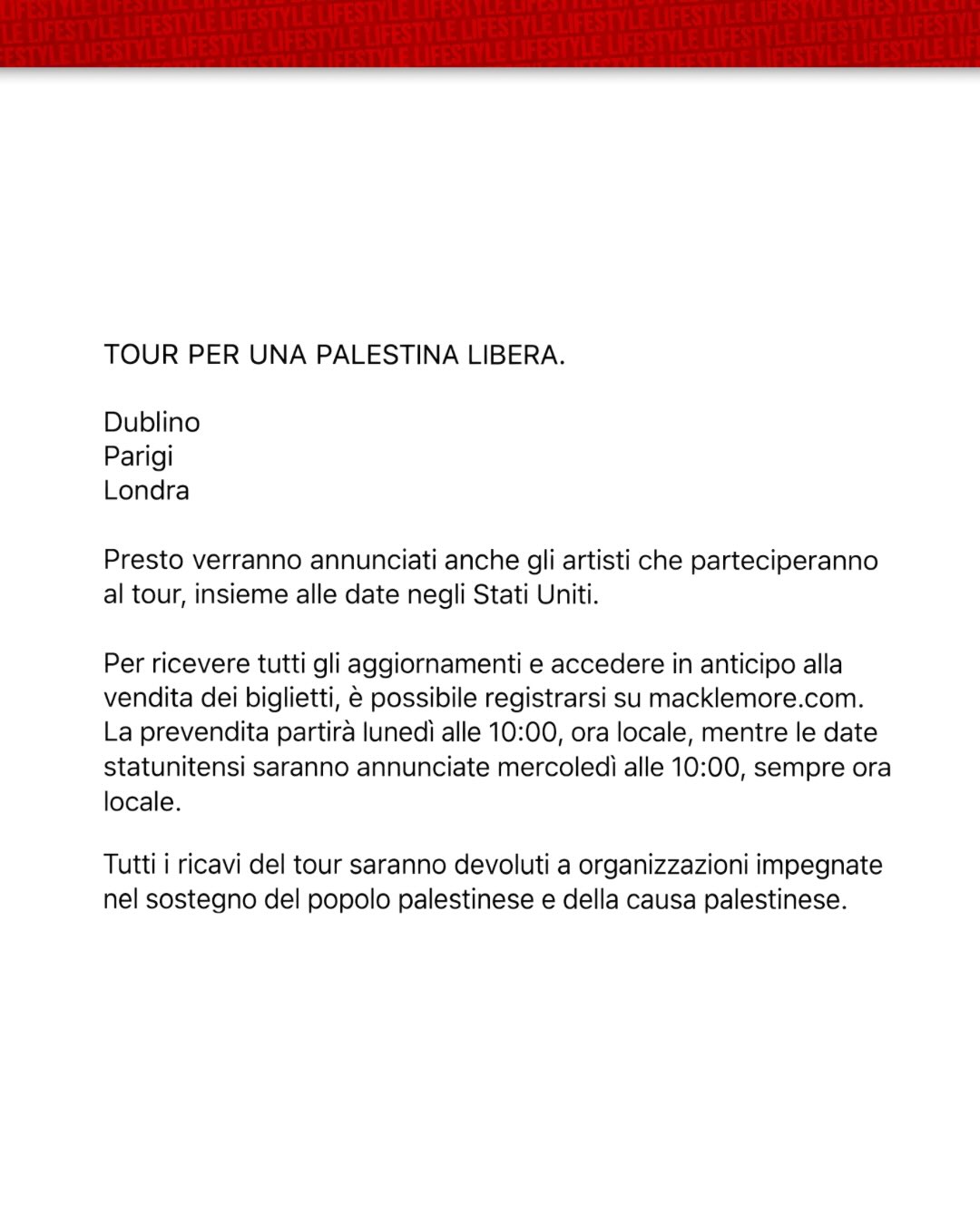 Dopo l'esclusione dal tour di Ed Sheeran Macklemore ha annunciato il "Free Palestine Tour" — 3